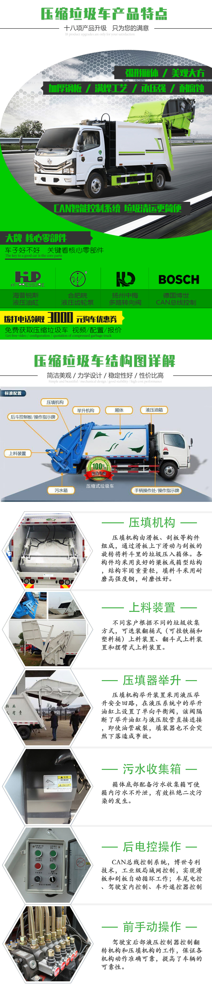 国六8立方东风D7 压缩垃圾车